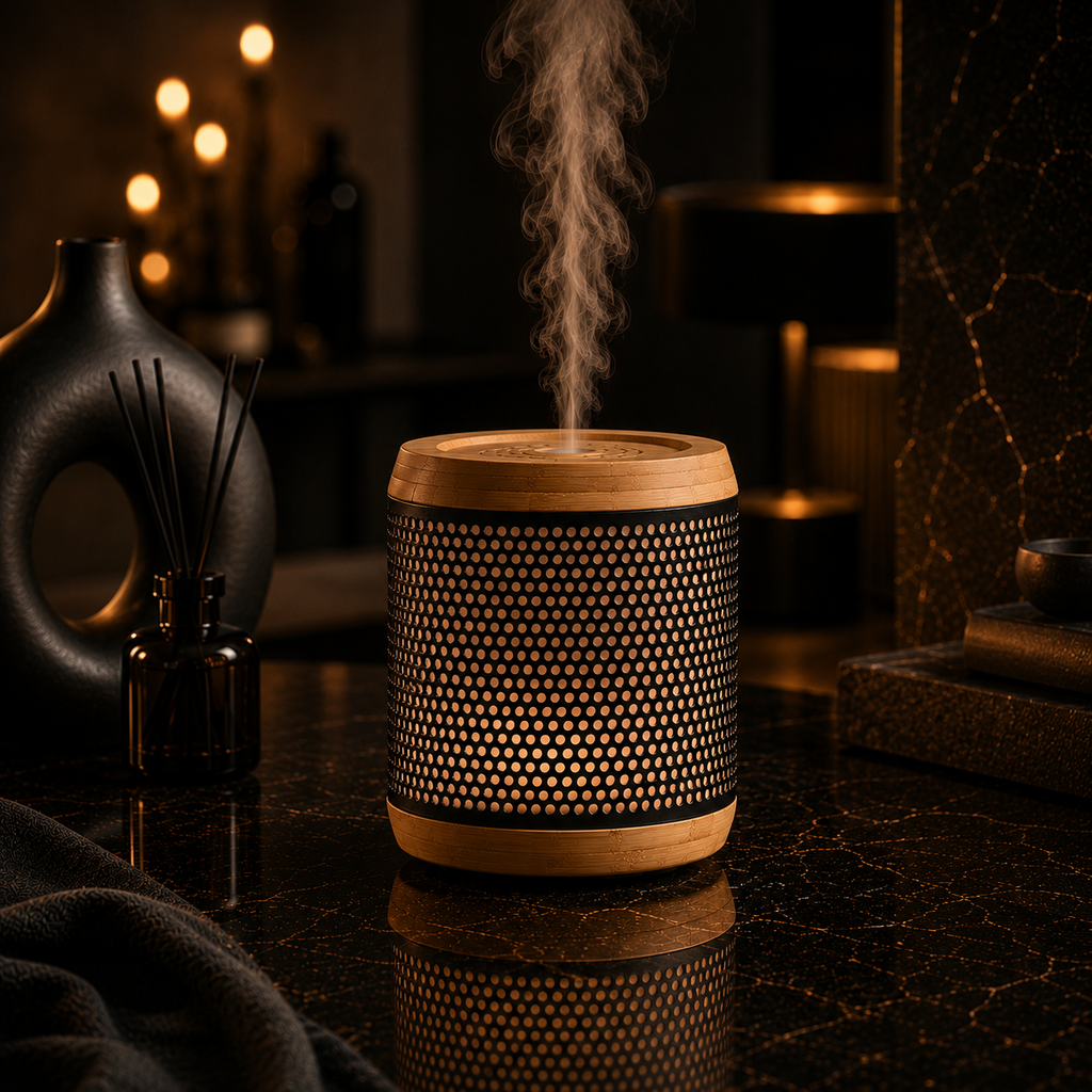 Aroma Diffuser - Bambus & Schwarzes Metall