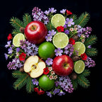 Handgefertigte Duftkerze mit Apfel, Limette und Feldblumen