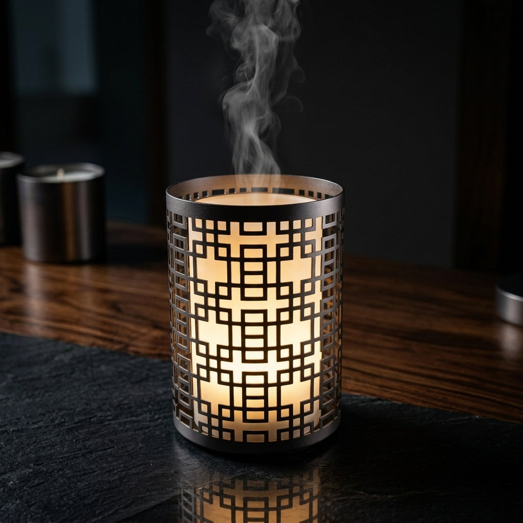Serenity - Diffusor in Glas und Metall mit Kerzenhalter-Effekt