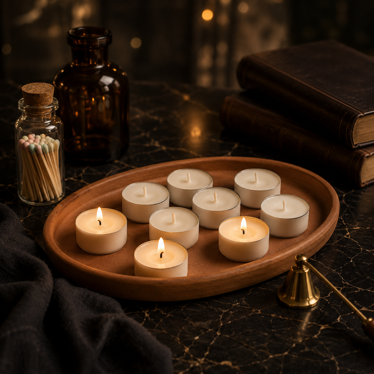Handgefertigtes Teelicht-Set aus Sojawachs